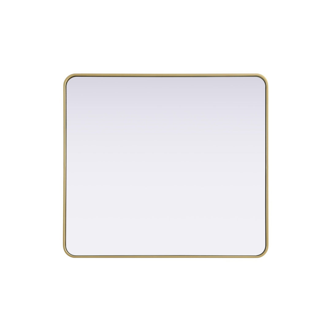 Contour Metal Rectangle Mirror 36X40 In Brass - View 5 - Joshua Marshal
