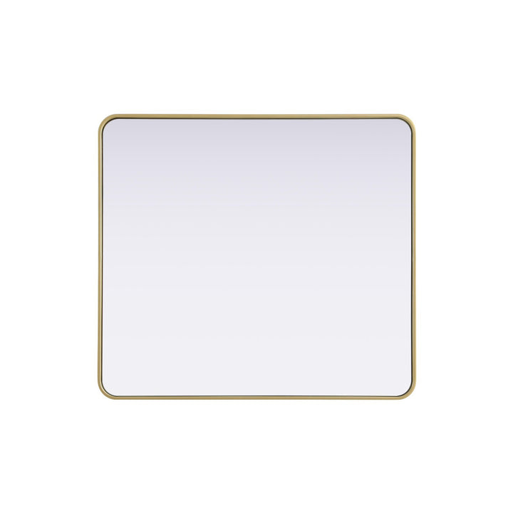 Contour Metal Rectangle Mirror 36X40 In Brass - View 5 - Joshua Marshal