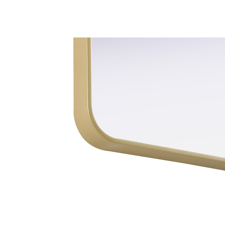 Contour Metal Rectangle Mirror 36X40 In Brass - View 6 - Joshua Marshal