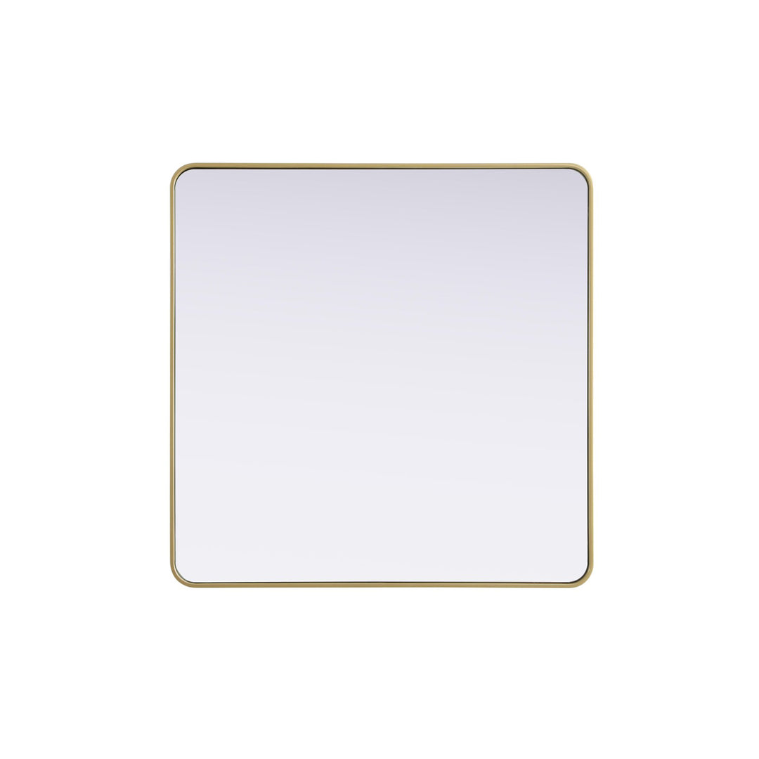 Contour Metal Square Mirror 42X42 In Brass - View 3 - Joshua Marshal