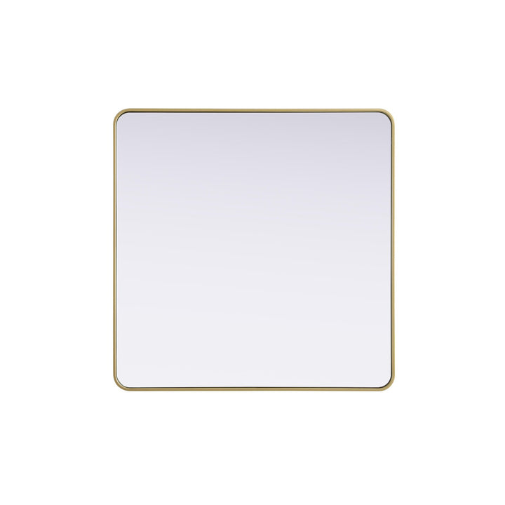 Contour Metal Square Mirror 42X42 In Brass - View 3 - Joshua Marshal