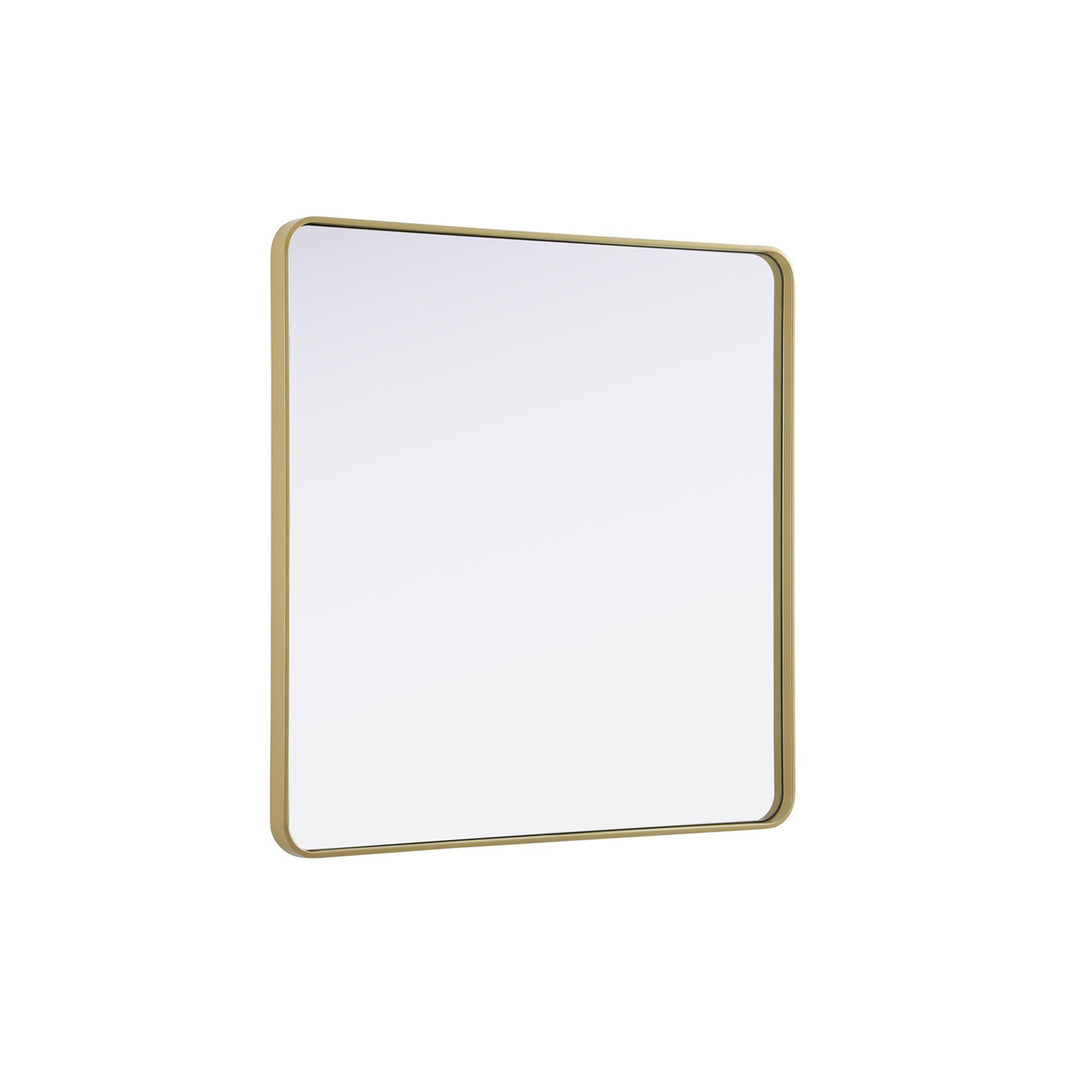 Contour Metal Square Mirror 42X42 In Brass - View 4 - Joshua Marshal