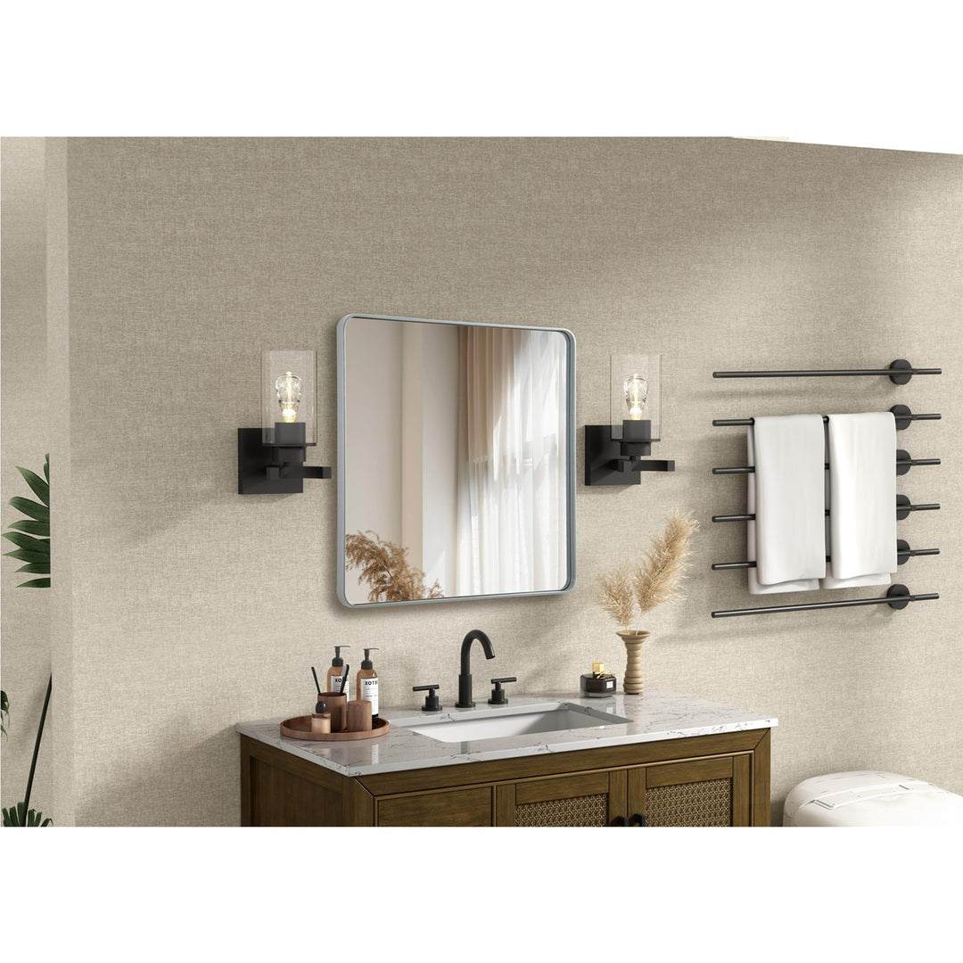 Contour Metal Square Mirror 42X42 In Silver - View 2 - Joshua Marshal