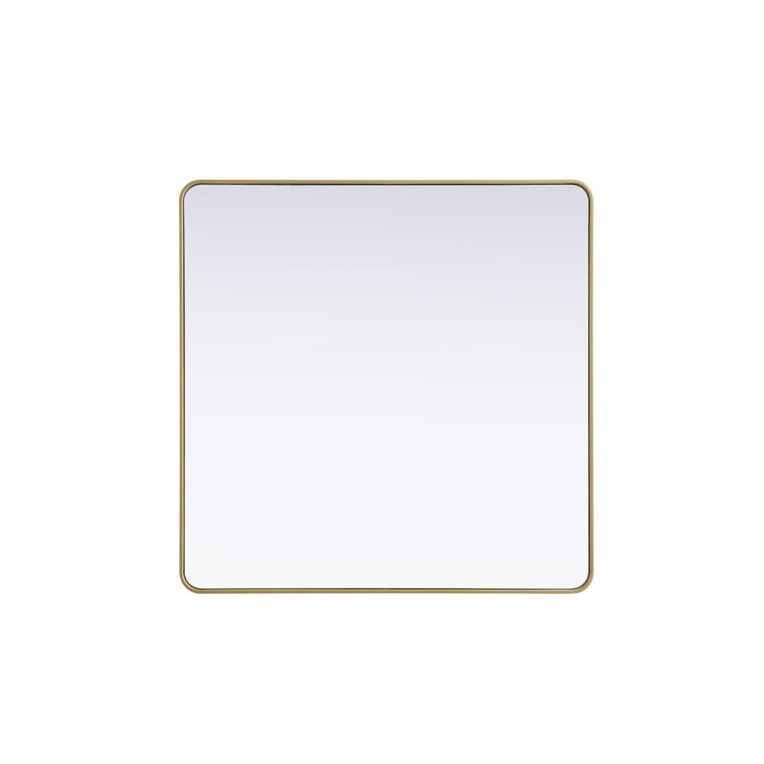 Contour Metal Square Mirror 48X48 In Brass - View 3 - Joshua Marshal