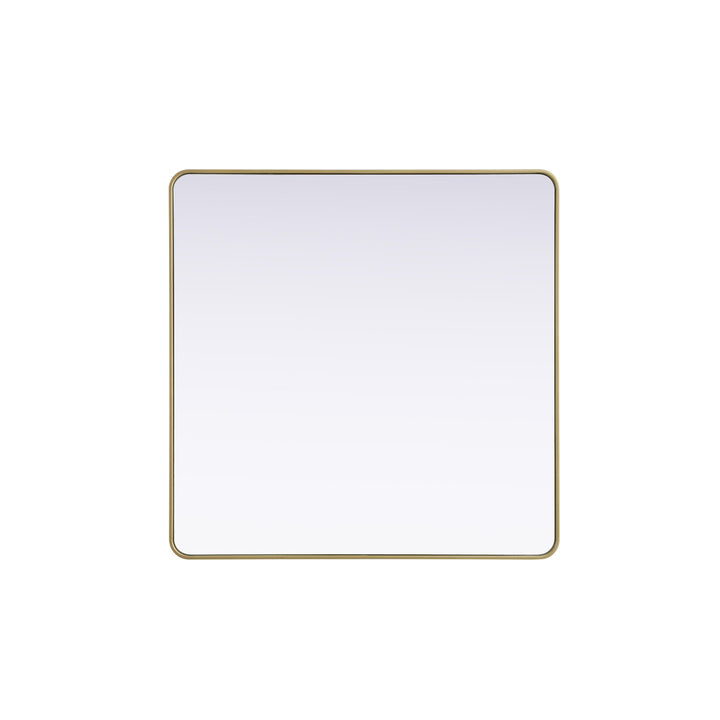 Contour Metal Square Mirror 48X48 In Brass - View 3 - Joshua Marshal