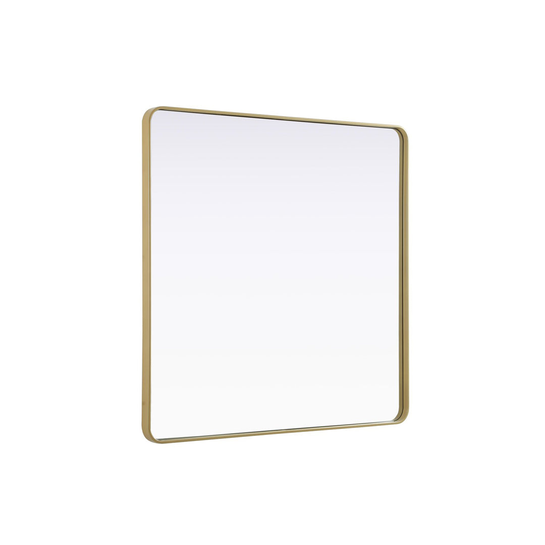 Contour Metal Square Mirror 48X48 In Brass - View 4 - Joshua Marshal