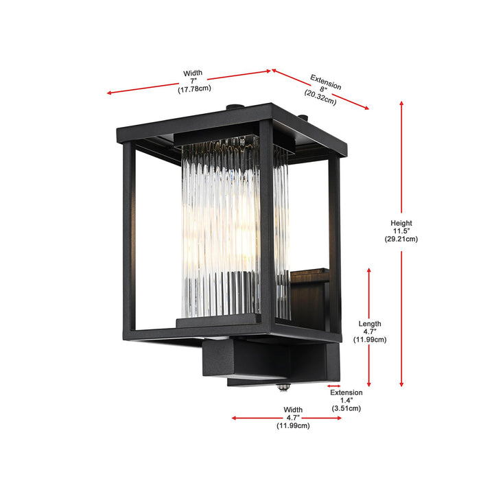 7 Inch Outdoor Wall Sconce in Black - View 6 - Joshua Marshal