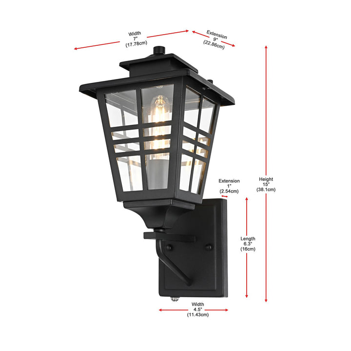 7 Inch Outdoor Wall Sconce in Black - View 6 - Joshua Marshal