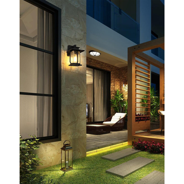 7 Inch Outdoor Wall Sconce in Black - View 2 - Joshua Marshal