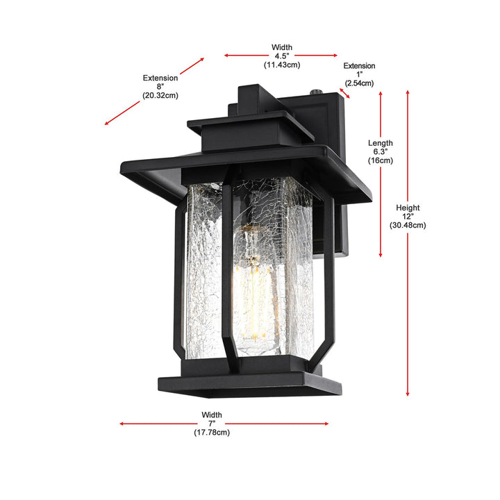7 Inch Outdoor Wall Sconce in Black - View 6 - Joshua Marshal