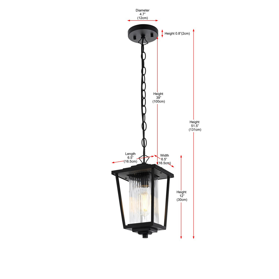 6.5 Inch Outdoor Pendant in Black - View 6 - Joshua Marshal