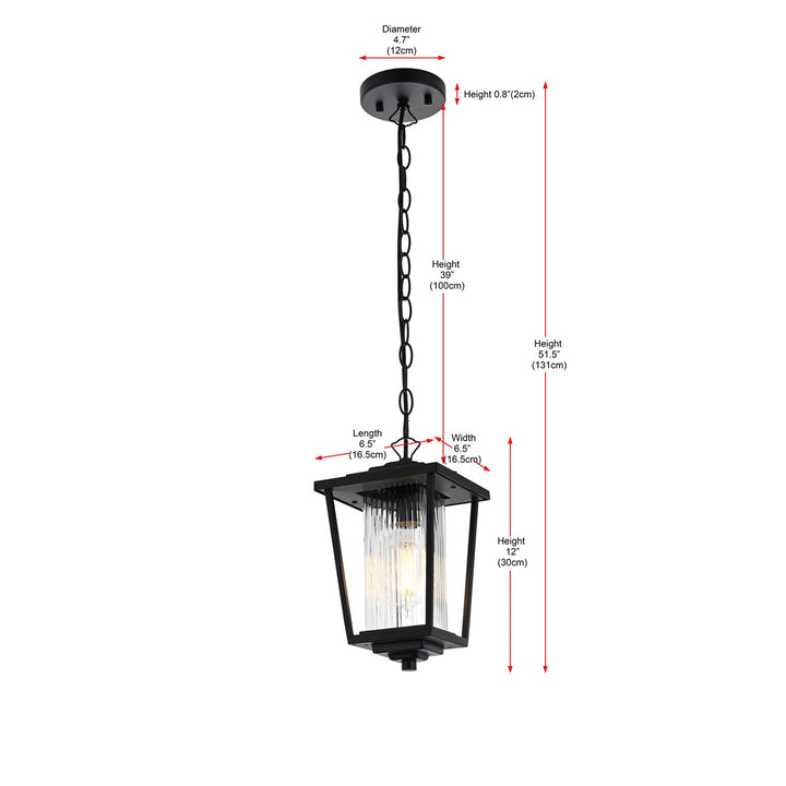 6.5 Inch Outdoor Pendant in Black - View 6 - Joshua Marshal