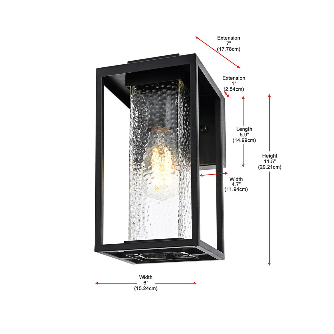 6 Inch Outdoor Wall Sconce in Black - View 6 - Joshua Marshal