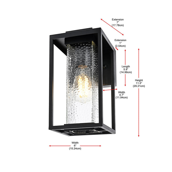 6 Inch Outdoor Wall Sconce in Black - View 6 - Joshua Marshal