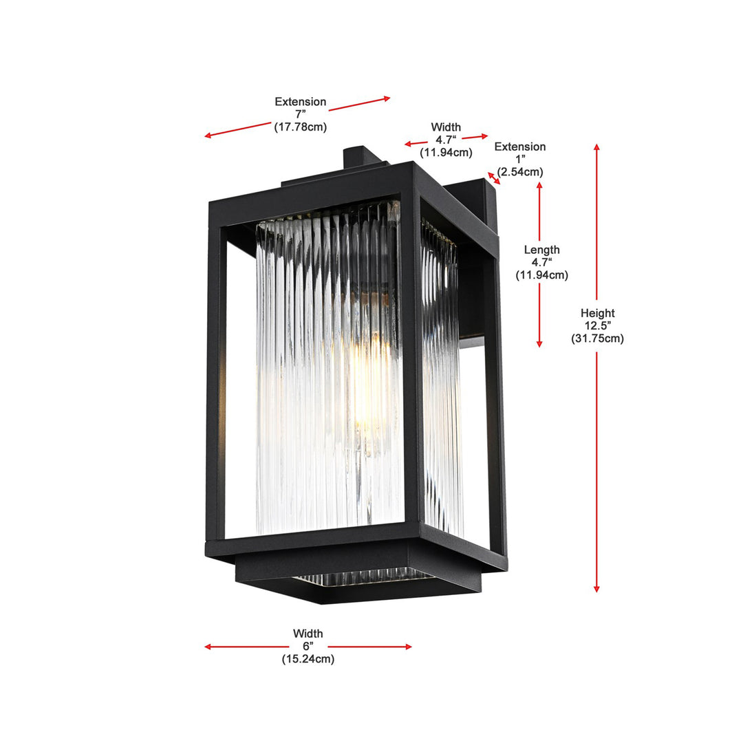 6 Inch Outdoor Wall Sconce in Black - View 6 - Joshua Marshal