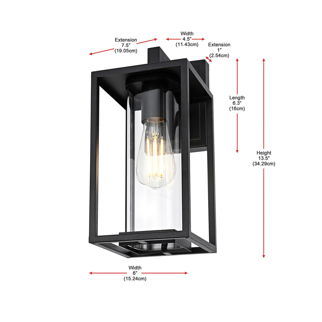 6 Inch Outdoor Wall Sconce in Black - View 6 - Joshua Marshal