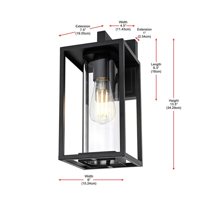 6 Inch Outdoor Wall Sconce in Black - View 6 - Joshua Marshal
