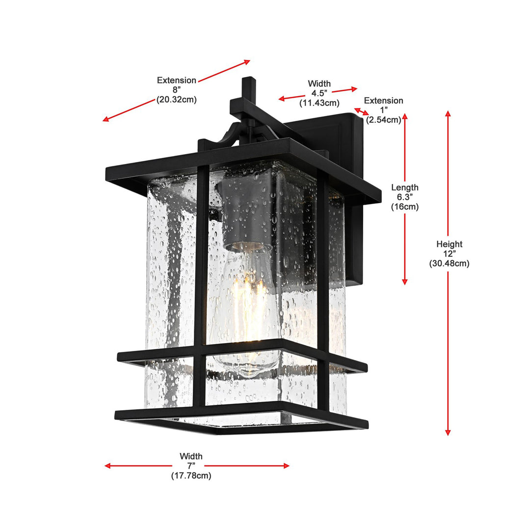 7 Inch Outdoor Wall Sconce in Black - View 5 - Joshua Marshal