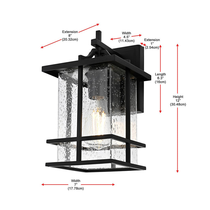 7 Inch Outdoor Wall Sconce in Black - View 5 - Joshua Marshal
