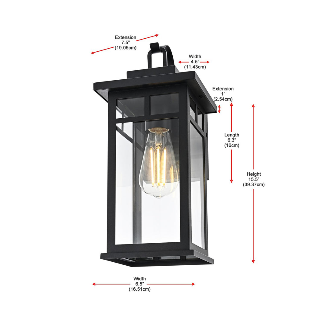 6.5 Inch Outdoor Wall Sconce in Black - View 6 - Joshua Marshal
