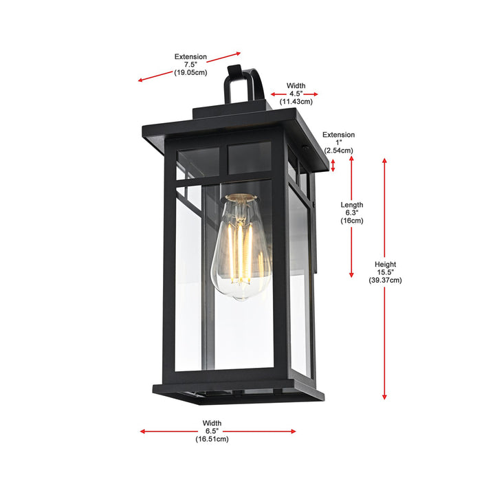 6.5 Inch Outdoor Wall Sconce in Black - View 6 - Joshua Marshal