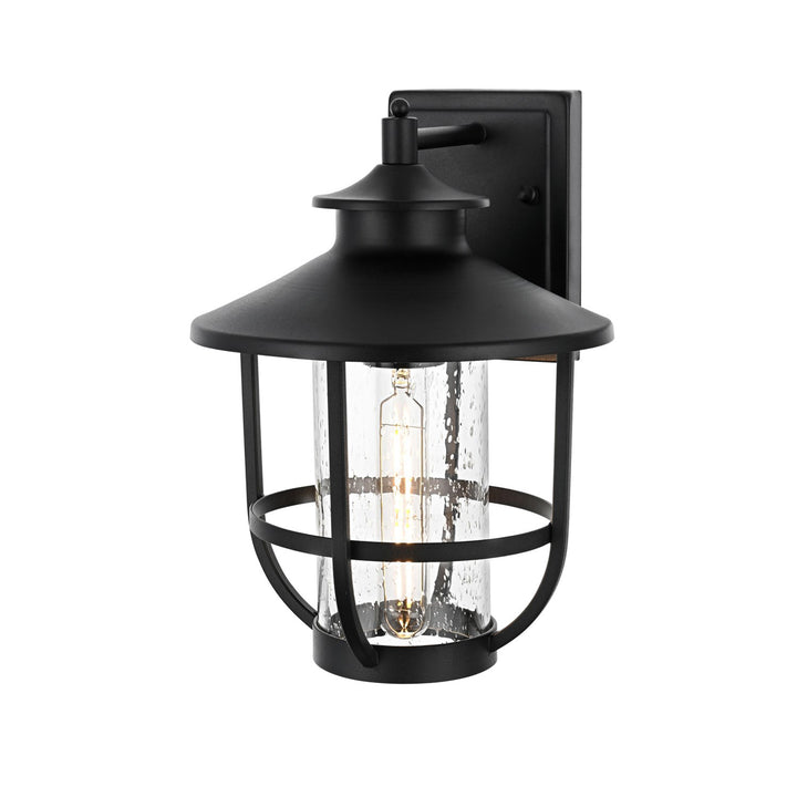 9 Inch Outdoor Wall Sconce in Black - View 4 - Joshua Marshal