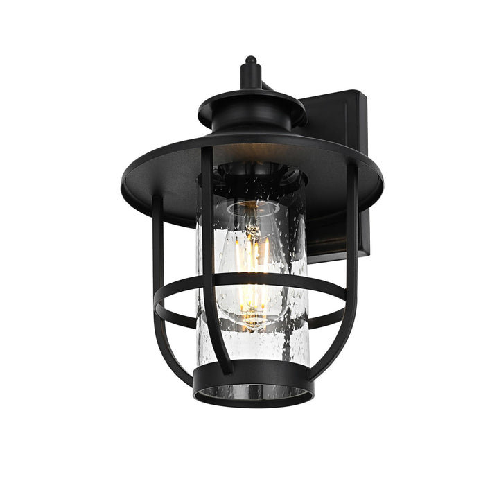 9 Inch Outdoor Wall Sconce in Black - View 5 - Joshua Marshal