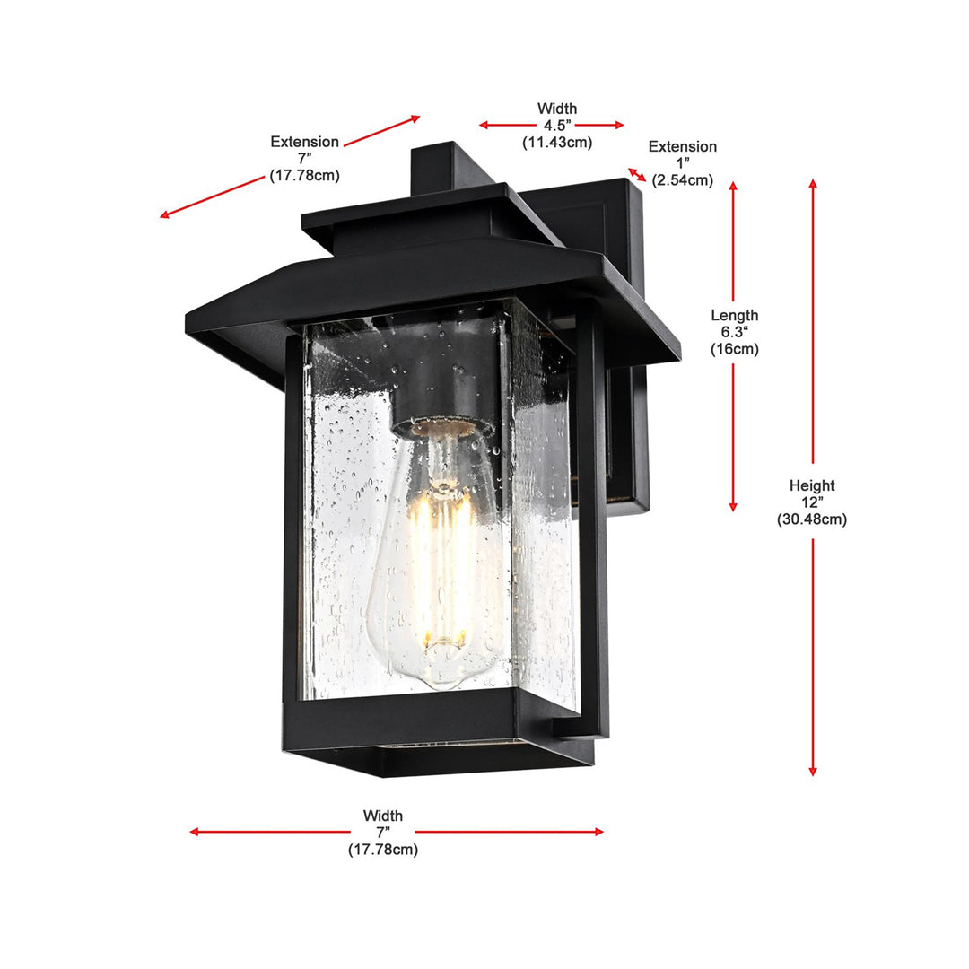7 Inch Outdoor Wall Sconce in Black - View 6 - Joshua Marshal