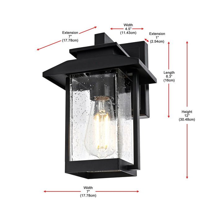 7 Inch Outdoor Wall Sconce in Black - View 6 - Joshua Marshal
