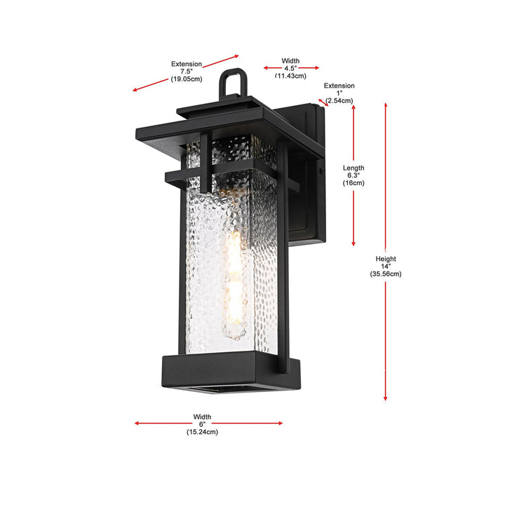 6 Inch Outdoor Wall Sconce in Black - View 6 - Joshua Marshal