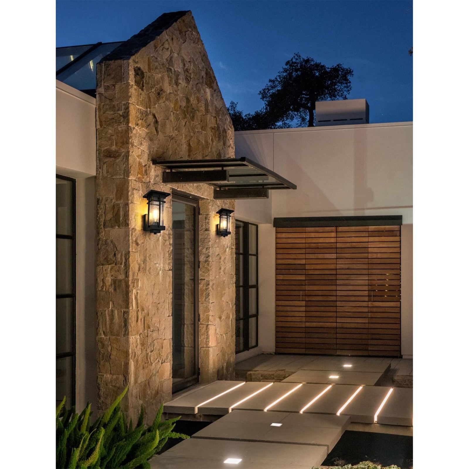 6.5 Inch Outdoor Wall Sconce in Black - View 2 - Joshua Marshal