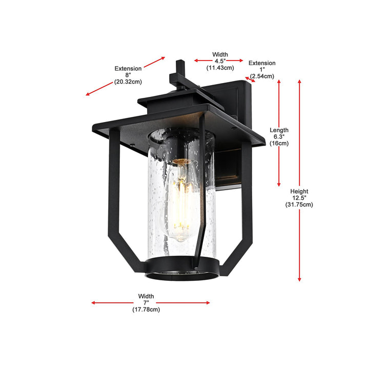7 Inch Outdoor Wall Sconce in Black - View 6 - Joshua Marshal