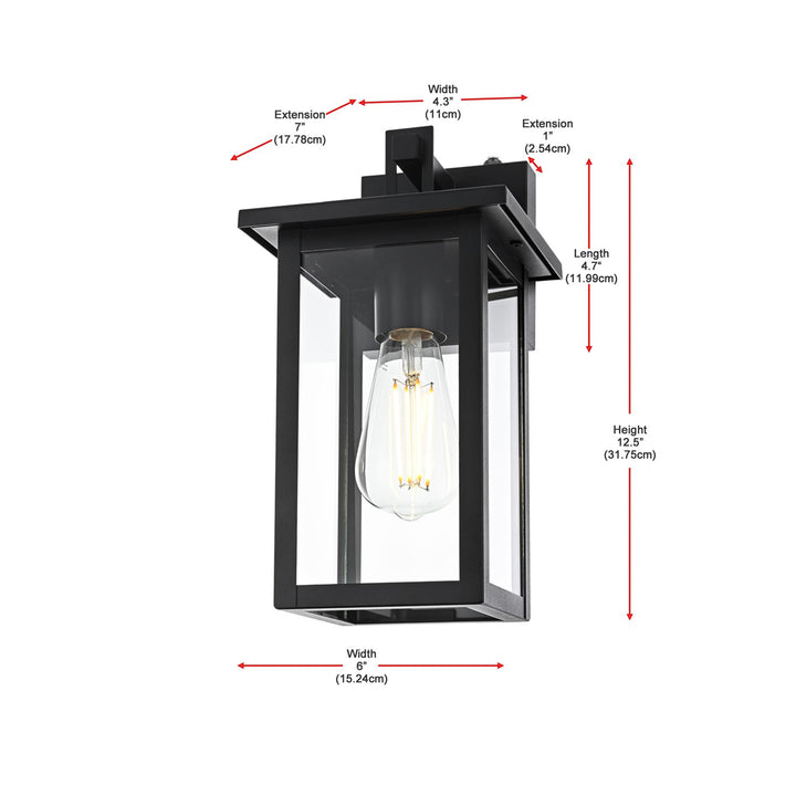 6 Inch Outdoor Wall Sconce in Black - View 6 - Joshua Marshal