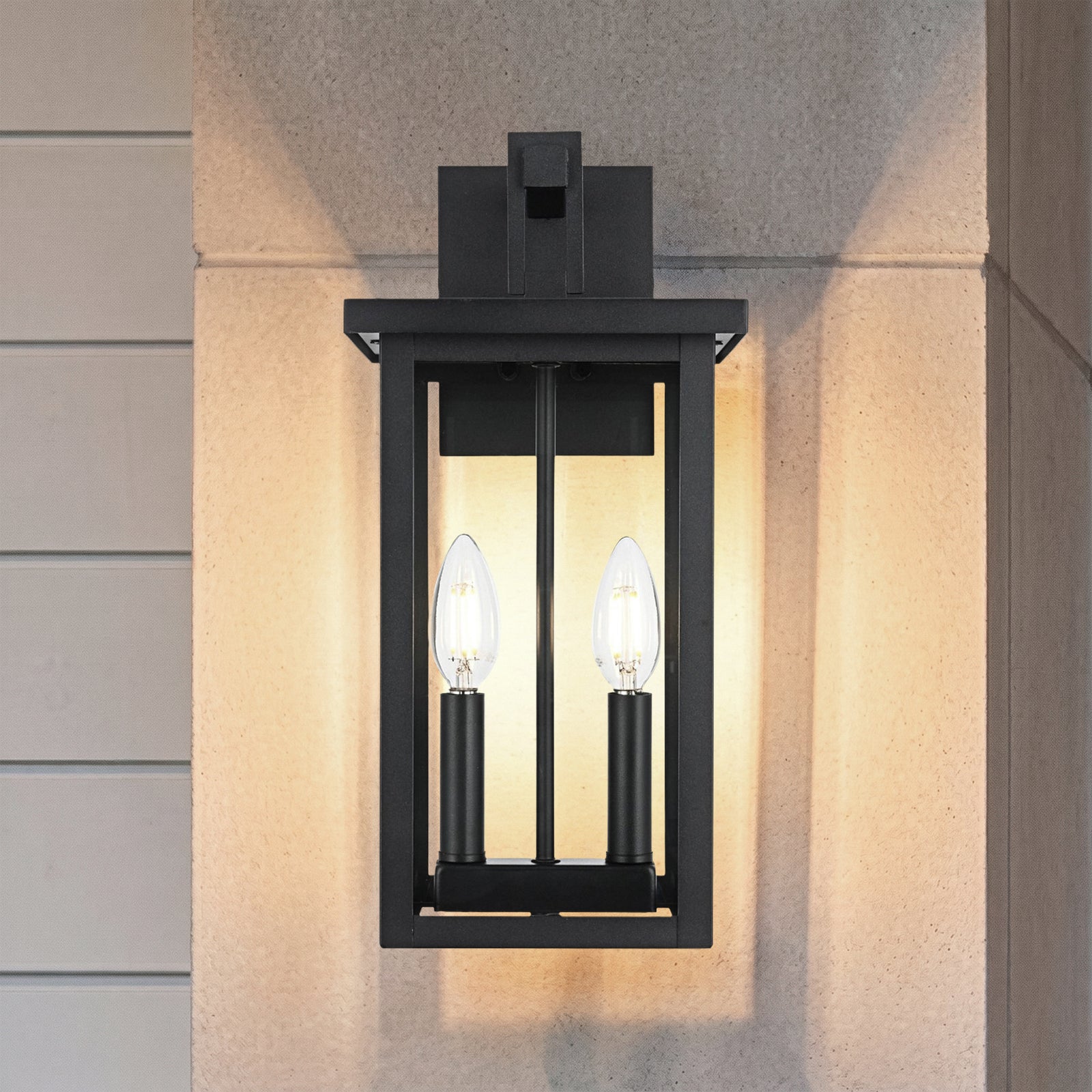 7 Inch Outdoor Wall Sconce in Black Black Finish - LIGHTING by Joshua Marshal