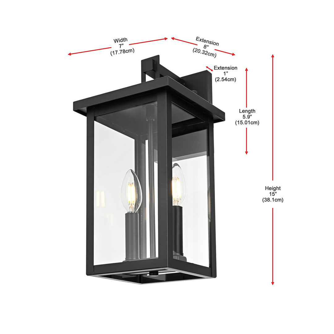 7 Inch Outdoor Wall Sconce in Black - View 6 - Joshua Marshal
