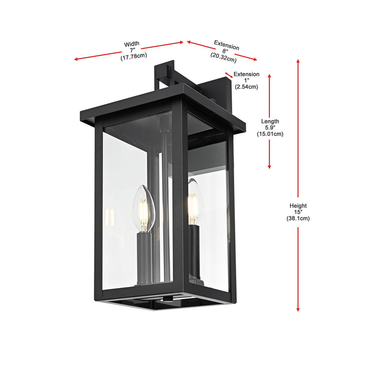 7 Inch Outdoor Wall Sconce in Black - View 6 - Joshua Marshal