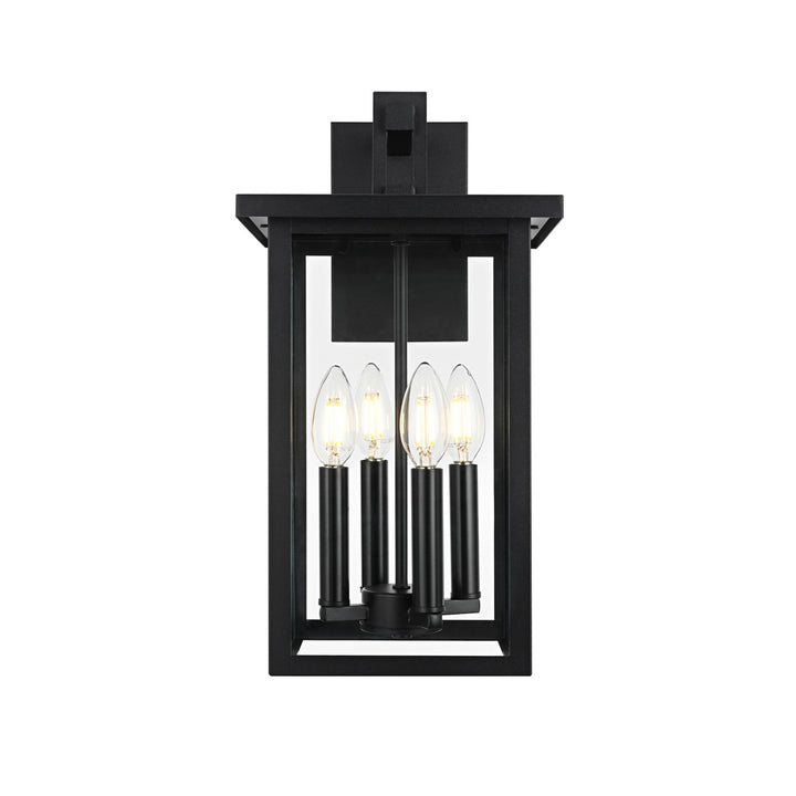 9 Inch Outdoor Wall Sconce in Black - View 3 - Joshua Marshal