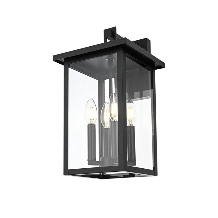 9 Inch Outdoor Wall Sconce in Black - View 4 - Joshua Marshal