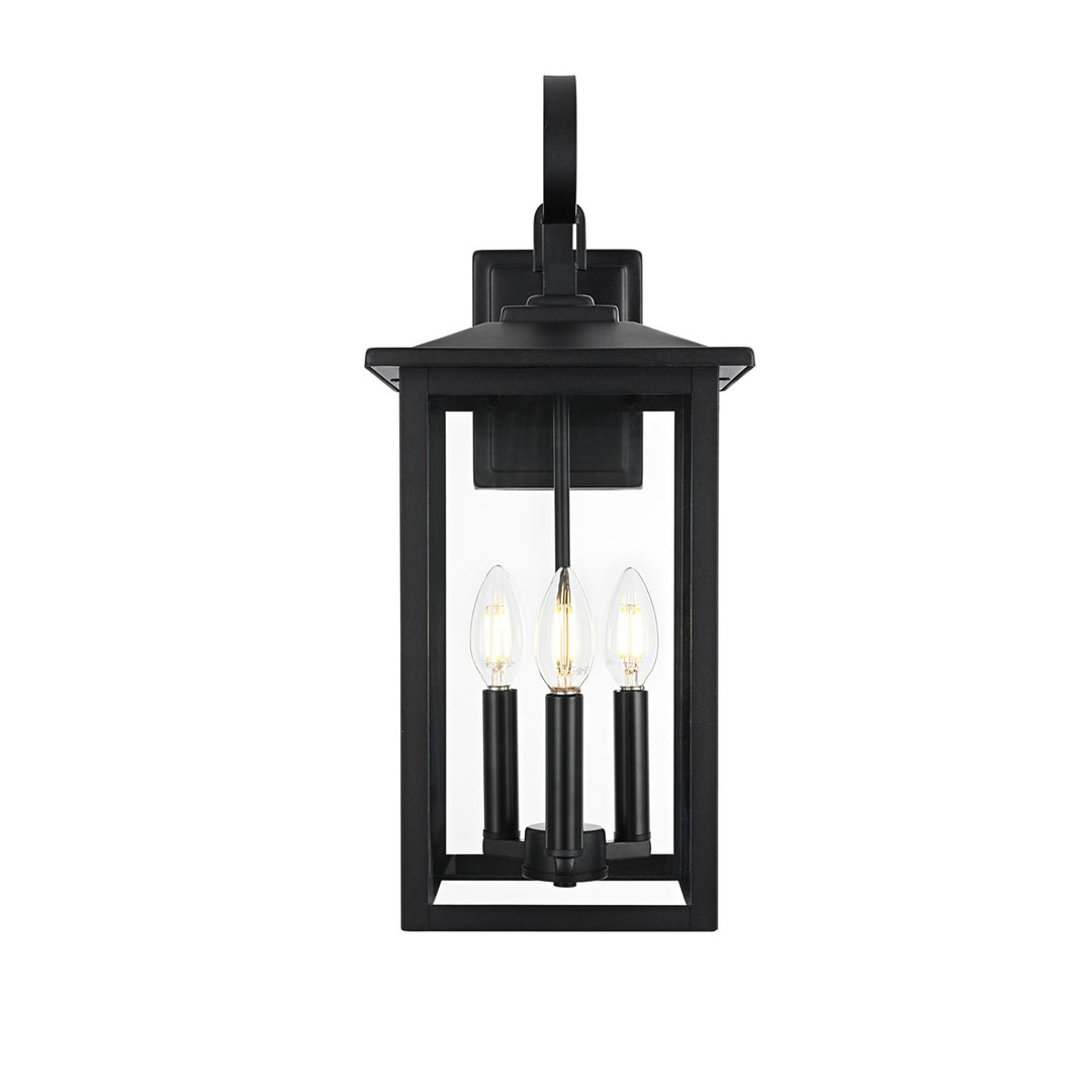 9 Inch Outdoor Wall Sconce in Black - View 3 - Joshua Marshal