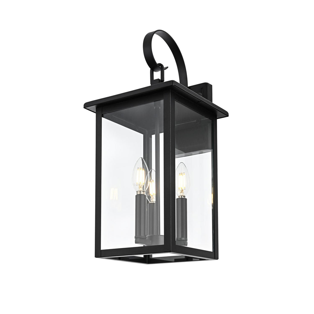 9 Inch Outdoor Wall Sconce in Black - View 5 - Joshua Marshal