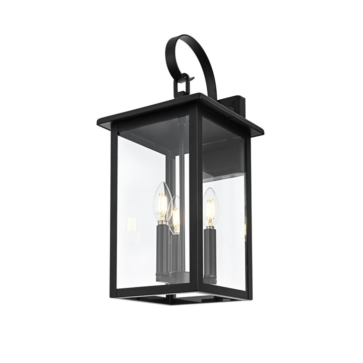 9 Inch Outdoor Wall Sconce in Black - View 5 - Joshua Marshal