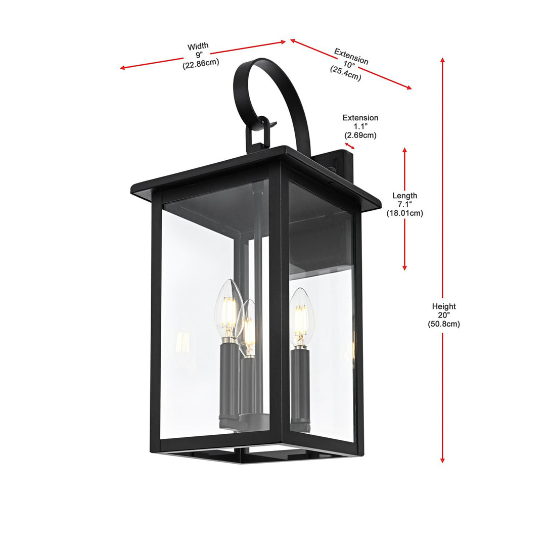 9 Inch Outdoor Wall Sconce in Black - View 6 - Joshua Marshal