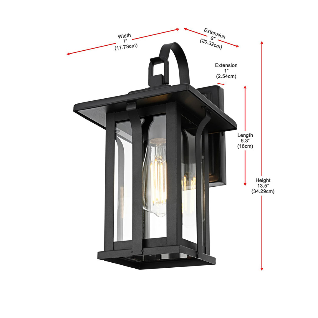 7 Inch Outdoor Wall Sconce in Black - View 6 - Joshua Marshal