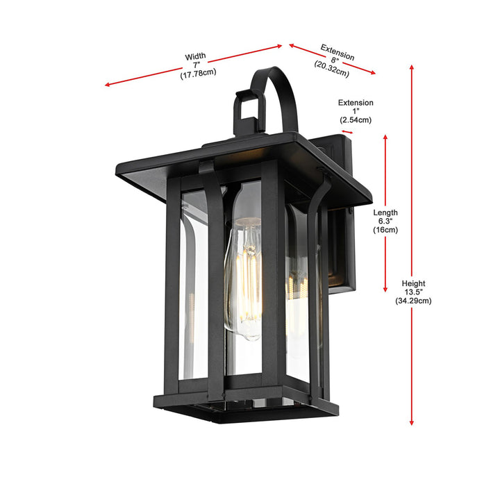 7 Inch Outdoor Wall Sconce in Black - View 6 - Joshua Marshal