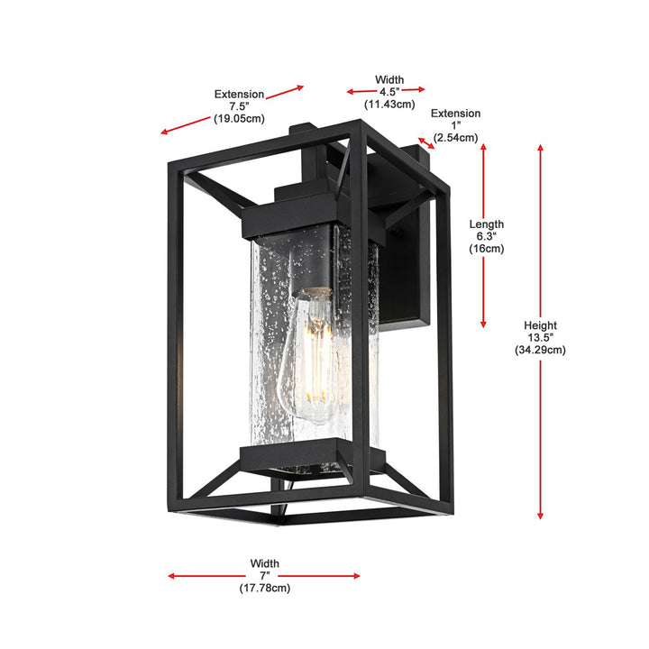 7 Inch Outdoor Wall Sconce in Black - View 6 - Joshua Marshal