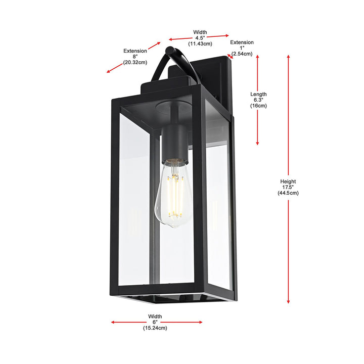 6 Inch Outdoor Wall Sconce in Black - View 6 - Joshua Marshal
