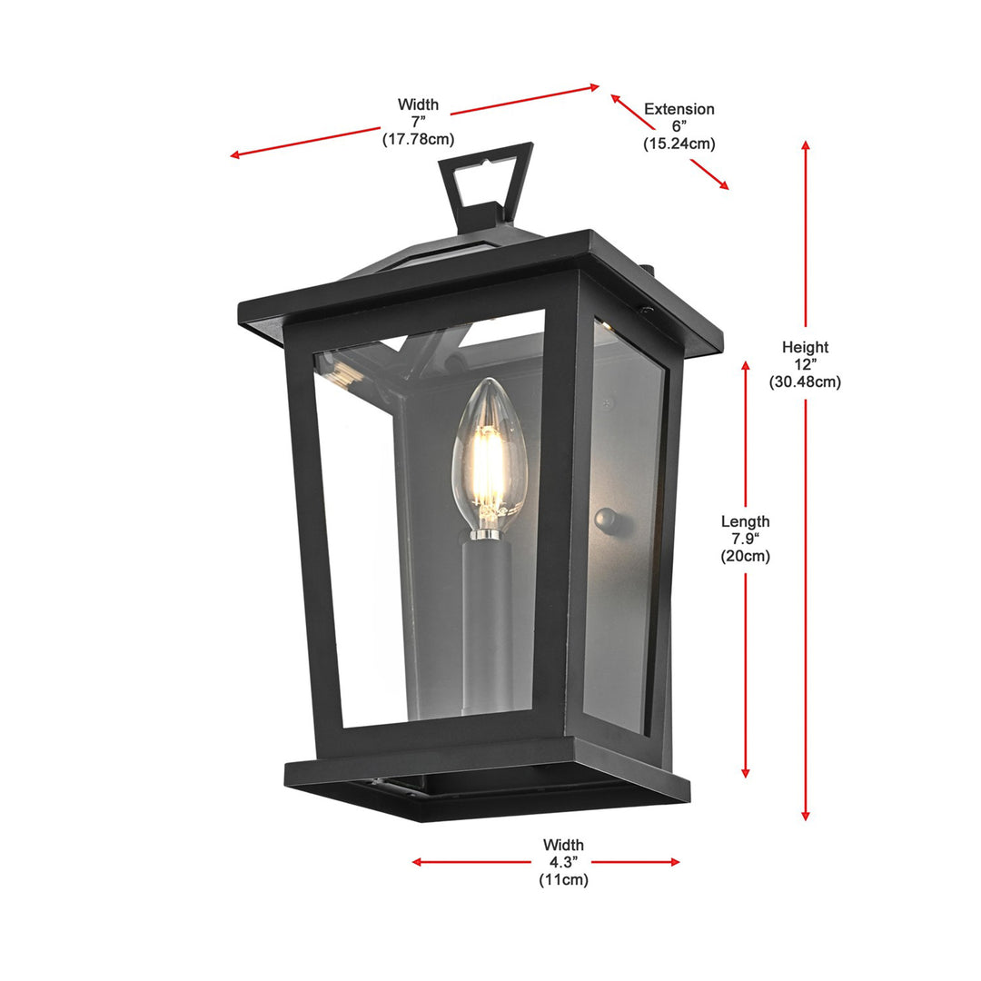 7 Inch Outdoor Wall Sconce in Black - View 6 - Joshua Marshal