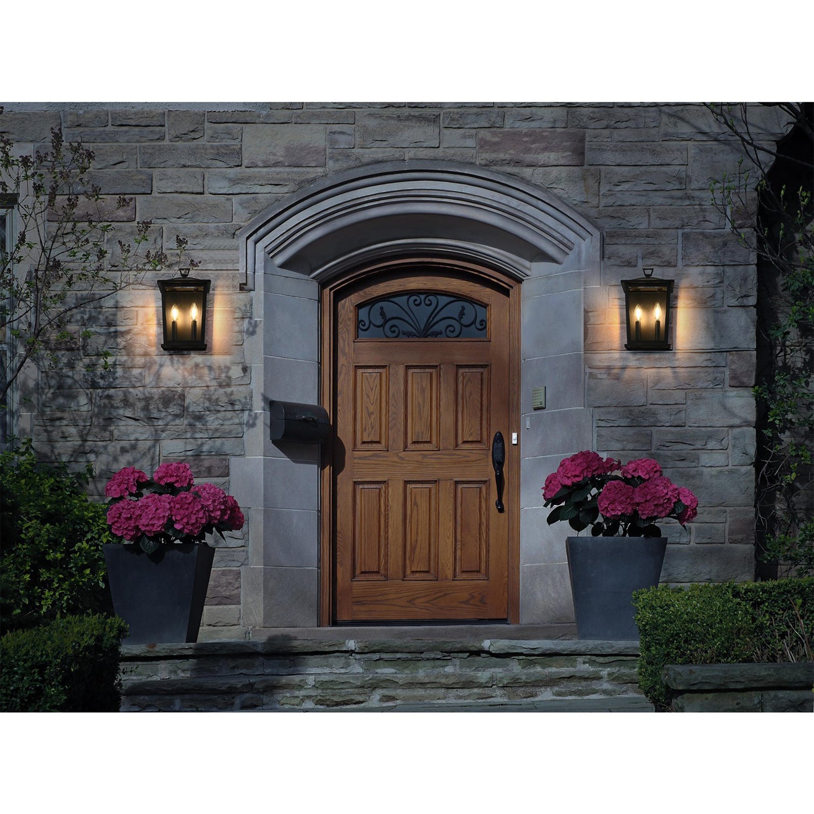 8.5 Inch Outdoor Wall Sconce in Black - View 2 - Joshua Marshal