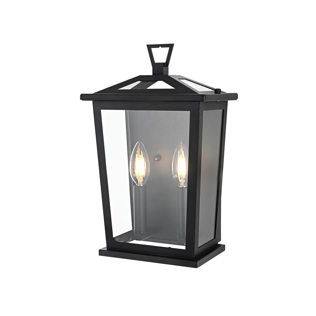 8.5 Inch Outdoor Wall Sconce in Black - View 3 - Joshua Marshal