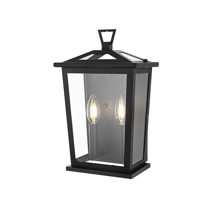 8.5 Inch Outdoor Wall Sconce in Black - View 3 - Joshua Marshal